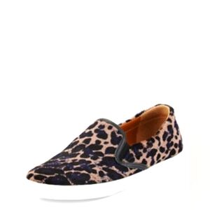 JIMMY CHOO Demi Spotted Calf Hair Slip On Sneaker Leather Leopard Size 9